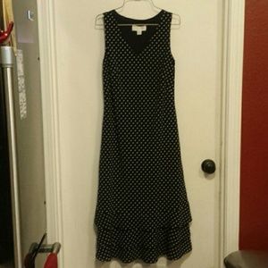 Casual Corner black & white dots dress